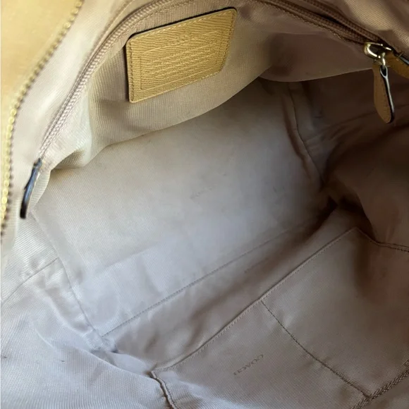 Coach Tan Tote Bag with Scarf Accent - Picture 6 of 7